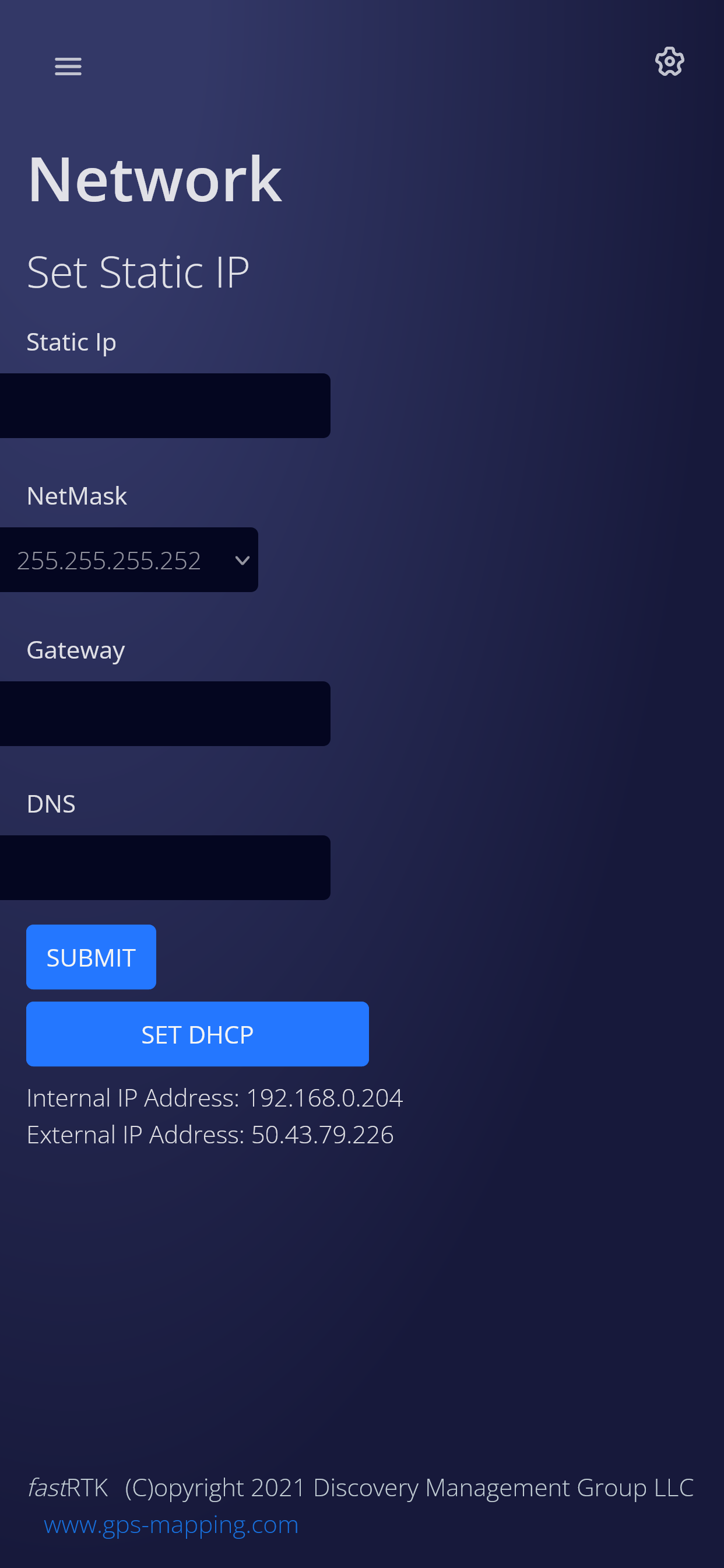 Mobile Network Page