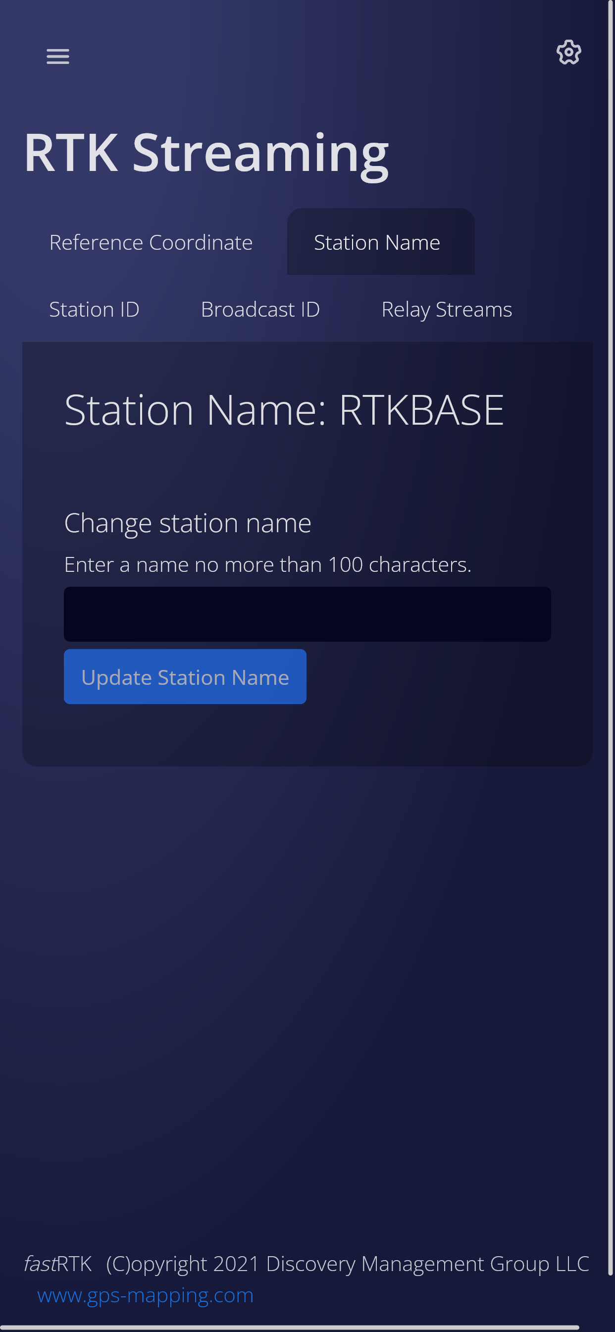 Station name on mobile